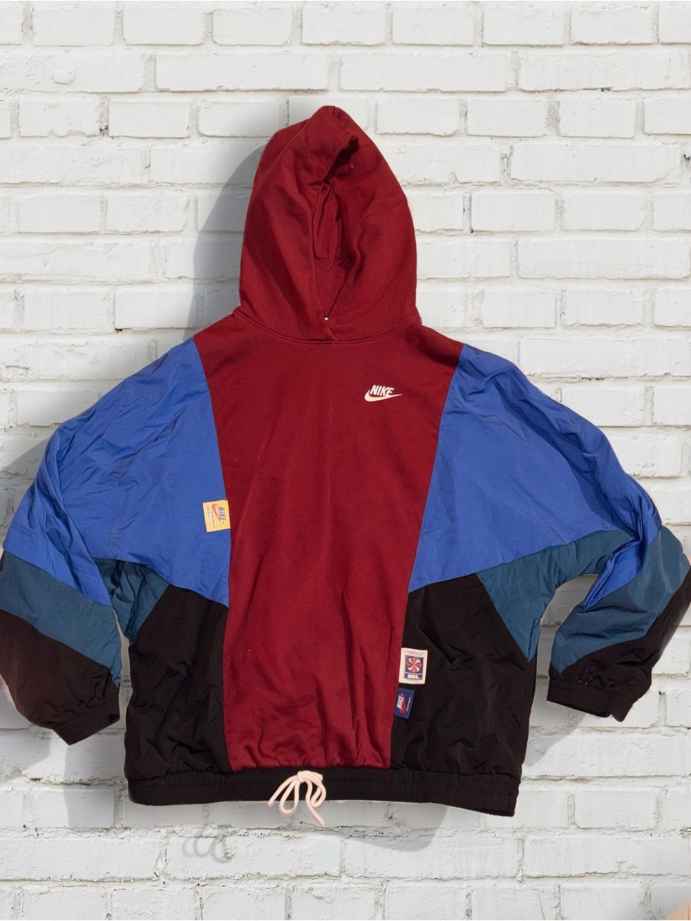 Nike Women’s Icon Clash Windbreaker Colorblock Hoodie Burgundy & Blue
